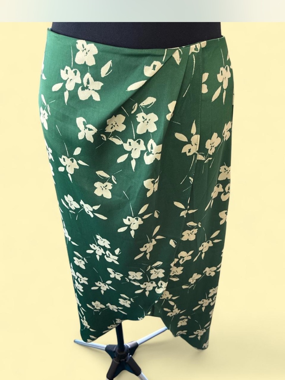 Urban Outfitters Green Floral Maxi Skirt with Cream Blooms